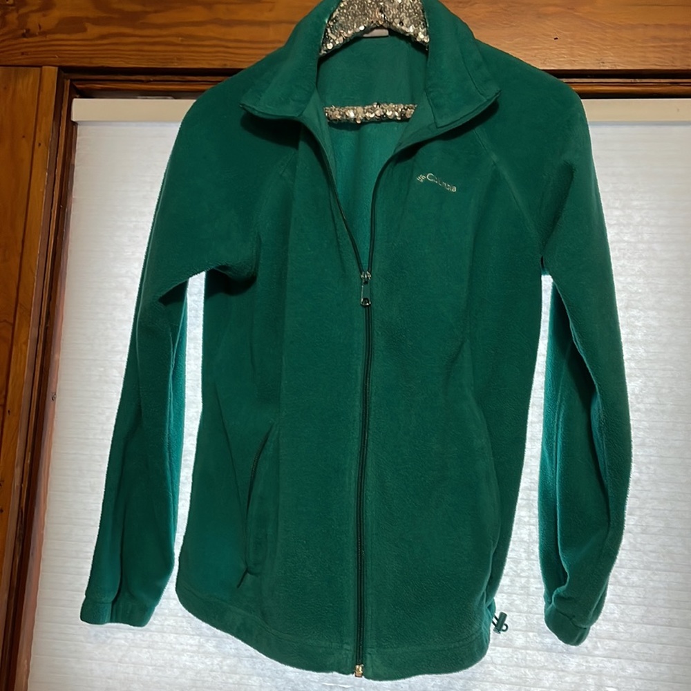 Columbia Full Zip Fleece Jacket Large teal